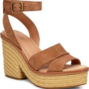 UGG Carine Platform Sandal Size 7.5 | Chestnut Col